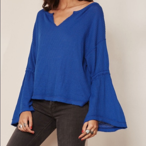 NWT Free People Cotton Dahlia Bell-Sleeve Top - Picture 6 of 6